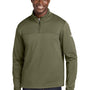 The North Face Mens Aim Fleece 1/4 Zip Sweatshirt - Burnt Olive Green - NEW