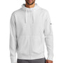 Nike Mens Club Fleece Full Zip Hooded Sweatshirt Hoodie w/ Pockets - White