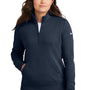 Nike Womens Club Fleece 1/4 Zip Sweatshirt w/ Pouch Pocket - Midnight Navy Blue