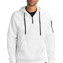 Nike Mens Therma-Fit Fleece 1/4 Zip Hooded Sweatshirt Hoodie w/ Pouch Pocket - White
