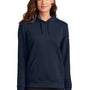 Nike Womens Club Fleece Hooded Sweatshirt Hoodie w/ Pouch Pockets - Midnight Navy Blue