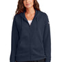 Nike Womens Club Fleece Full Zip Hooded Sweatshirt Hoodie w/ Pockets - Midnight Navy Blue