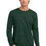 Next Level Mens Fine Jersey Long Sleeve Crewneck T-Shirt - Forest Green