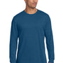 Next Level Mens CVC Long Sleeve Crewneck T-Shirt - Heather Cool Blue