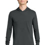 Next Level Mens CVC Long Sleeve Hooded T-Shirt Hoodie - Charcoal Grey - NEW