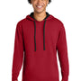 Next Level Mens French Terry Fleece Hooded Sweatshirt Hoodie w/ Pouch Pocket - Red/Black