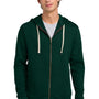 Next Level Mens Fleece Full Zip Hooded Sweatshirt Hoodie w/ Pockets - Forest Green - Closeout