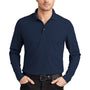 Ogio Mens Caliber 2.0 Moisture Wicking Long Sleeve Polo Shirt - Navy Blue
