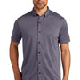Ogio Mens Gravitate Moisture Wicking Short Sleeve Button Down Shirt - Heather Navy Blue
