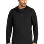 Ogio Mens Luuma Flex Hooded Long Sleeve Henley - Blacktop