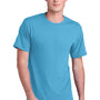 Port & Company Mens Core Blend Recycled Short Sleeve Crewneck T-Shirt - Aquatic Blue