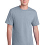 Port & Company Mens Core Blend Recycled Short Sleeve Crewneck T-Shirt - Heather Grey
