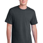 Port & Company Mens Core Blend Recycled Short Sleeve Crewneck T-Shirt - Heather Dark Grey
