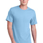Port & Company Mens Core Blend Recycled Short Sleeve Crewneck T-Shirt - Light Blue