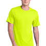 Port & Company Mens Core Blend Recycled Short Sleeve Crewneck T-Shirt - Safety Green
