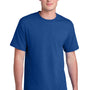 Port & Company Mens Core Blend Recycled Short Sleeve Crewneck T-Shirt - Heather True Royal Blue