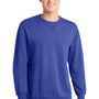 Port & Company Mens Beach Wash Fleece Crewneck Sweatshirt - Iris Blue
