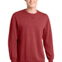 Port & Company Mens Beach Wash Fleece Crewneck Sweatshirt - Rock Red