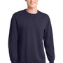 Port & Company Mens Beach Wash Fleece Crewneck Sweatshirt - True Navy Blue