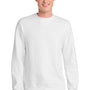 Port & Company Mens Beach Wash Fleece Crewneck Sweatshirt - White