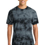 Port & Company Mens Crystal Tie-Dye Short Sleeve Crewneck T-Shirt - Black