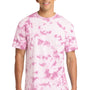Port & Company Mens Crystal Tie-Dye Short Sleeve Crewneck T-Shirt - Bright Pink