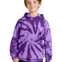 Port & Company Youth Tie-Dye Fleece Hooded Sweatshirt Hoodie w/ Pouch Pocket - Purple