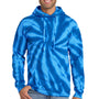 Port & Company Mens Tie-Dye Fleece Hooded Sweatshirt Hoodie w/ Pouch Pocket - Royal Blue