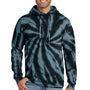 Port & Company Mens Tie-Dye Fleece Hooded Sweatshirt Hoodie w/ Pouch Pocket - Black