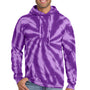 Port & Company Mens Tie-Dye Fleece Hooded Sweatshirt Hoodie w/ Pouch Pocket - Purple