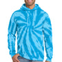 Port & Company Mens Tie-Dye Fleece Hooded Sweatshirt Hoodie w/ Pouch Pocket - Turquoise Blue