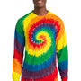 Port & Company Mens Tie-Dye Long Sleeve Crewneck T-Shirt - Rainbow