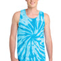 Port & Company Mens Tie-Dye Tank Top - Turquoise Blue