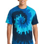 Port & Company Mens Tie-Dye Short Sleeve Crewneck T-Shirt - Ocean Rainbow