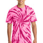 Port & Company Mens Tie-Dye Short Sleeve Crewneck T-Shirt - Pink