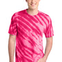 Port & Company Mens Tie-Dye Short Sleeve Crewneck T-Shirt - Pink