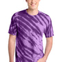 Port & Company Mens Tie-Dye Short Sleeve Crewneck T-Shirt - Purple
