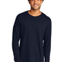 Port & Company Mens Long Sleeve Crewneck T-Shirt - Deep Navy Blue