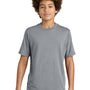 Port & Company Youth CVC Short Sleeve Crewneck T-Shirt - Heather Grey