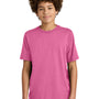Port & Company Youth CVC Short Sleeve Crewneck T-Shirt - Awareness Pink