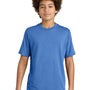 Port & Company Youth CVC Short Sleeve Crewneck T-Shirt - Heather Royal Blue