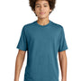 Port & Company Youth CVC Short Sleeve Crewneck T-Shirt - Heather Mountain Blue