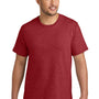 Port & Company Mens CVC Short Sleeve Crewneck T-Shirt - Heather Team Cardinal Red