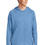 Port & Company Mens DryZone Performance Moisture Wicking Long Sleeve Hooded T-Shirt Hoodie - Carolina Blue