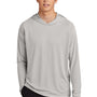 Port & Company Mens DryZone Performance Moisture Wicking Long Sleeve Hooded T-Shirt Hoodie - Silver Grey