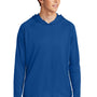 Port & Company Mens DryZone Performance Moisture Wicking Long Sleeve Hooded T-Shirt Hoodie - True Royal Blue