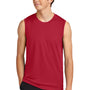 Port & Company Mens DryZone Moisture Wicking Performance Tank Top - Red