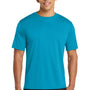 Port & Company Mens Dry Zone Performance Moisture Wicking Short Sleeve Crewneck T-Shirt - Neon Blue