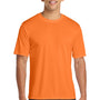 Port & Company Mens Dry Zone Performance Moisture Wicking Short Sleeve Crewneck T-Shirt - Neon Orange