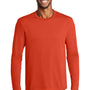 Port & Company Mens Dry Zone Performance Moisture Wicking Long Sleeve Crewneck T-Shirt - Orange
